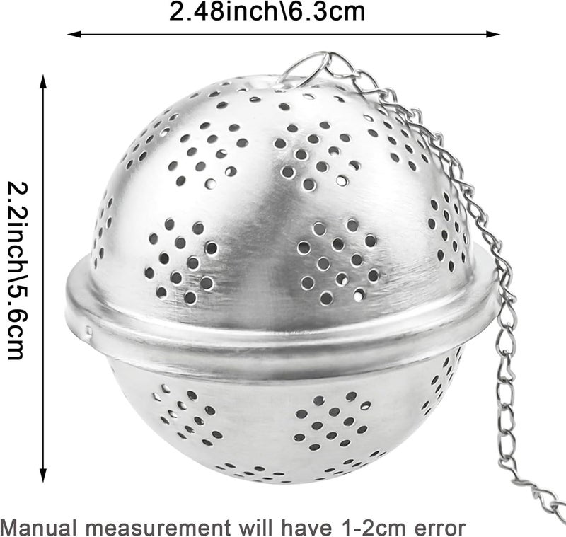 Capiant Spice Small Ball for Cooking, Tea Infuser, Stainless Steel Tea Ball Strainer Spice Infuser, Soup Seasonings Seperation Basket with Extended Chain Hook for Brewing Tea Spices Seasonings - Image 2